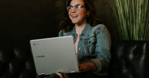 woman with laptop